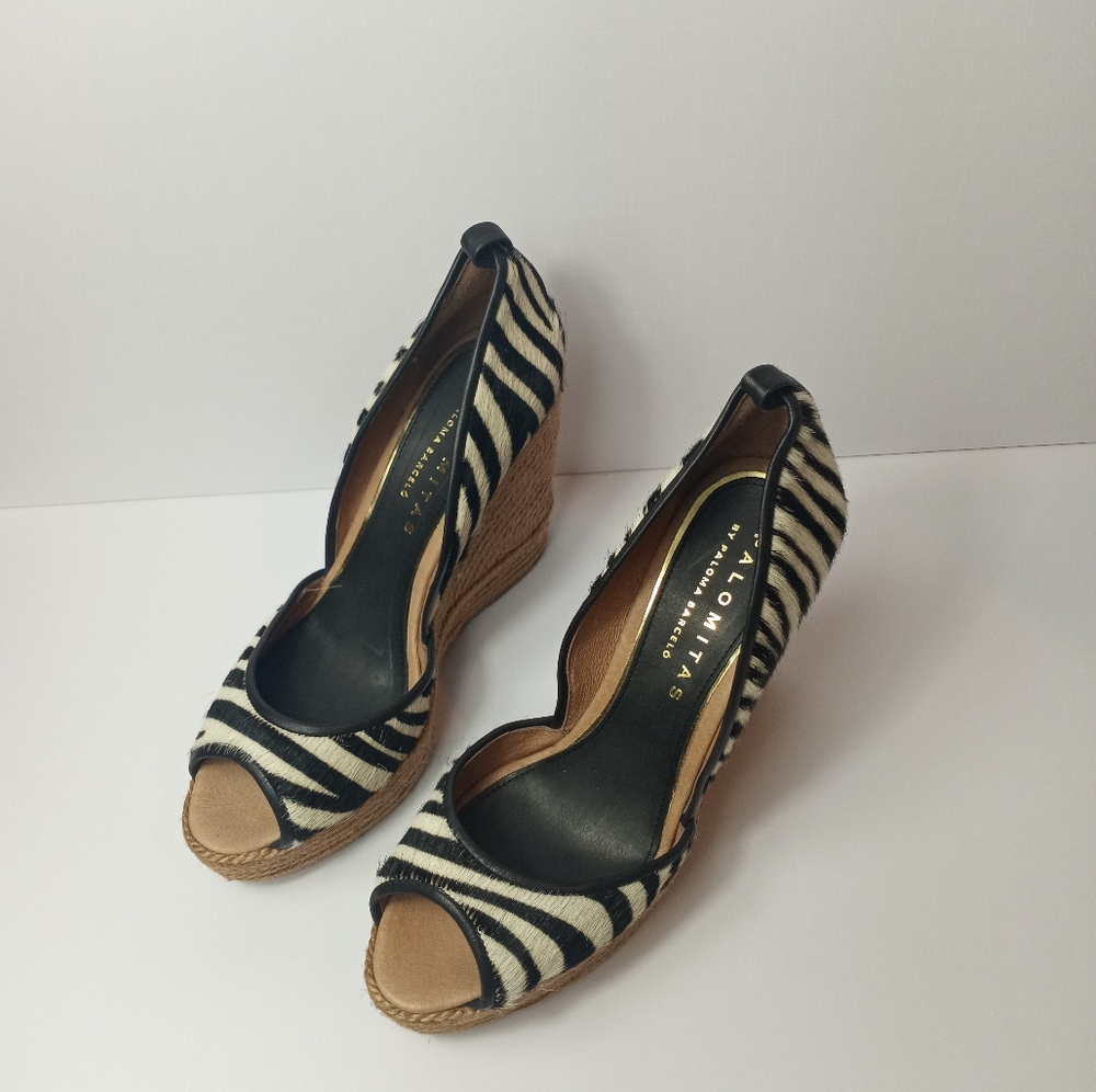 Paloma Barcelo Zebra Print Wedge - image 3
